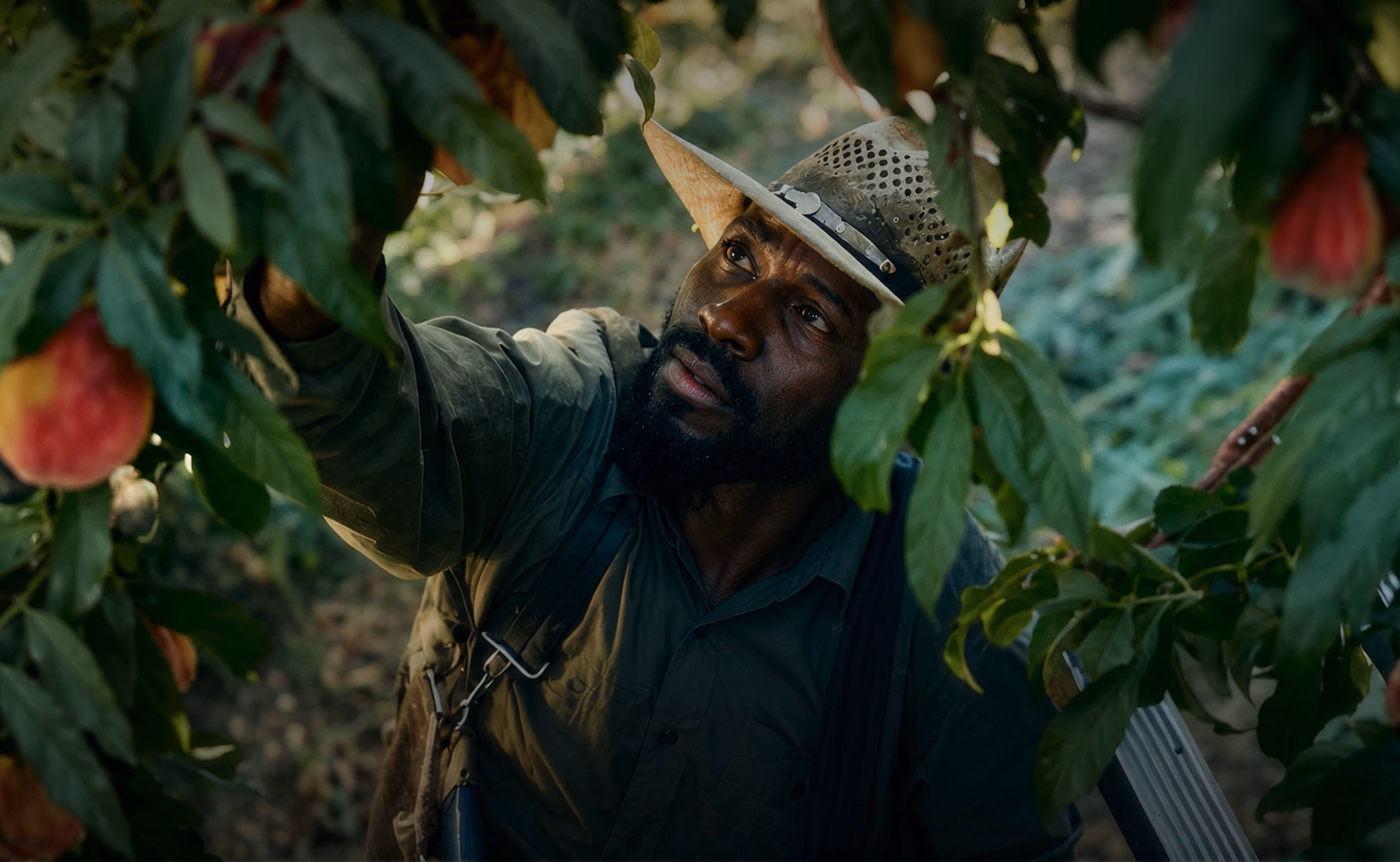 Worker harvesting fruit — work in Europe with Worrki